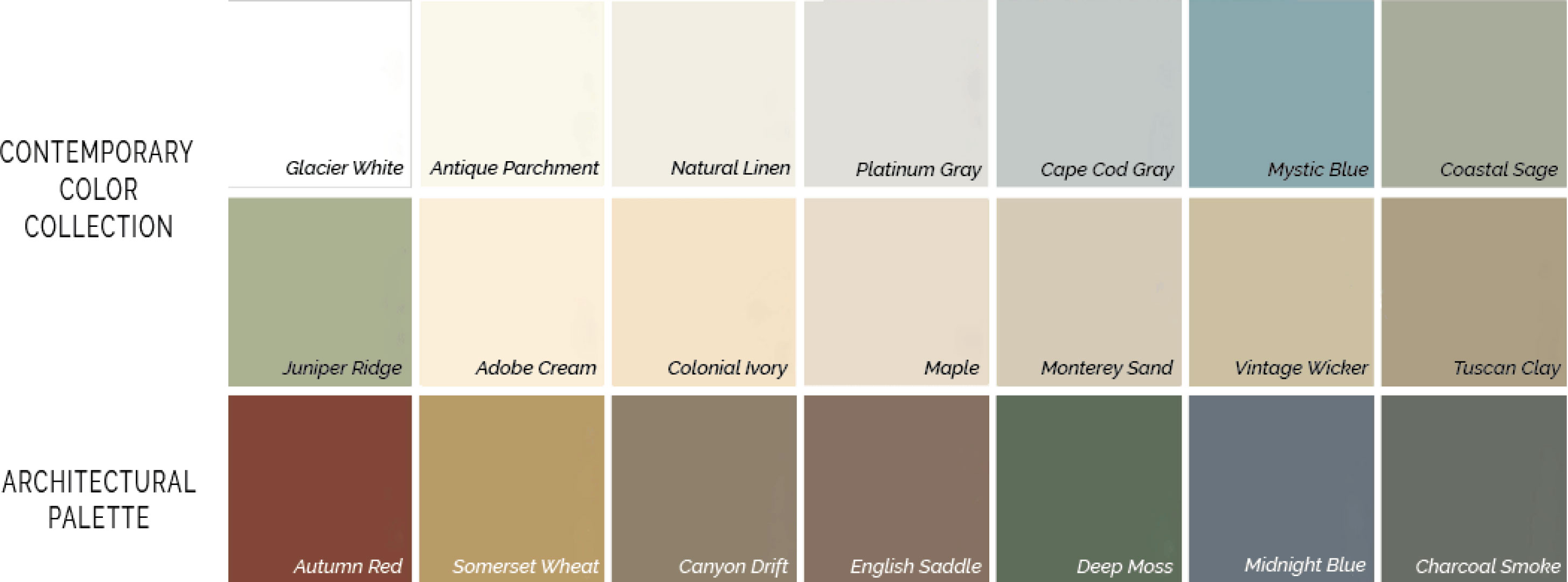 New Era 180 Restoration Siding Colors